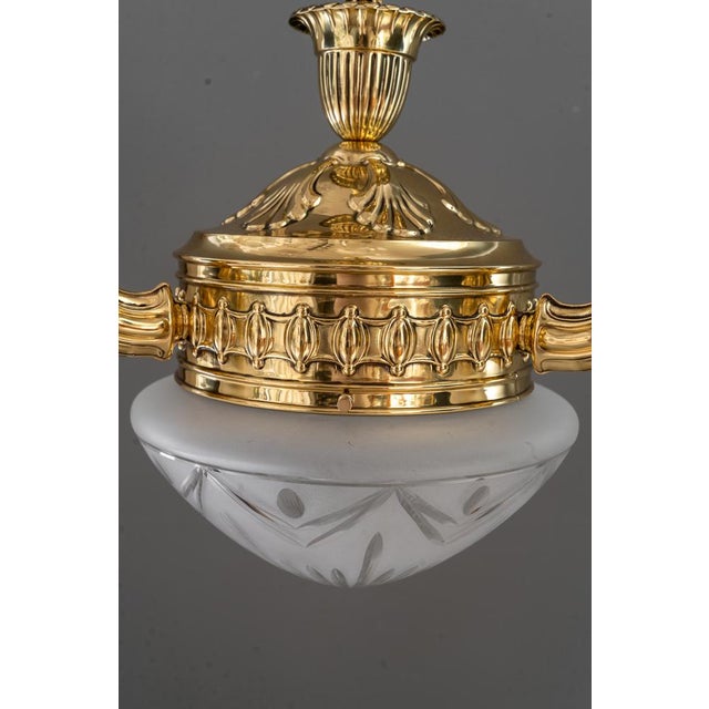 Chandelier with Cut Glass Shades, Vienna, Austria, 1890s For Sale - Image 12 of 18