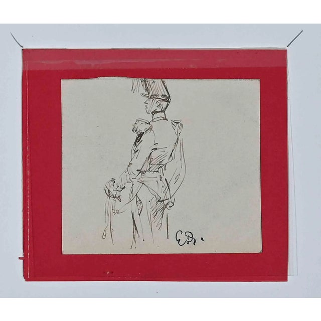 Edouard Detaille, The General, Original Ink Drawing, 1900s For Sale - Image 3 of 3