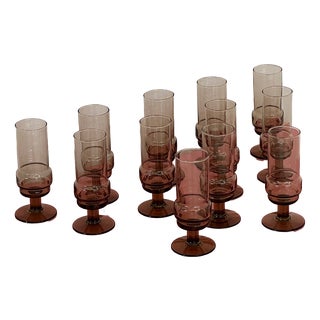 Vintage Glasses from Willem Heessen, 1970s, Set of 12 For Sale
