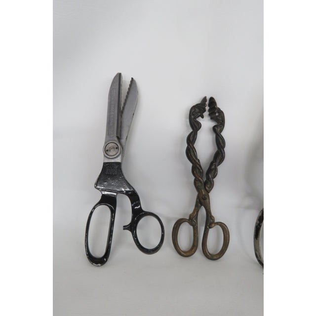 Black Early 1900s Fabric Tailor Heavy Duty Vintage Collectible Scissors 4577b For Sale - Image 8 of 18