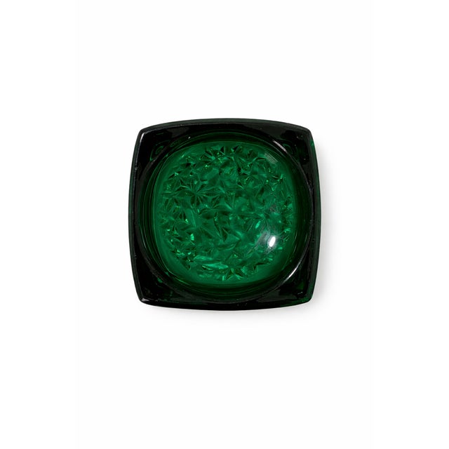 Mid-Century Modern Green Ashtray by Rudolf Jurnikl for Sklo Union, 1960s For Sale - Image 3 of 8