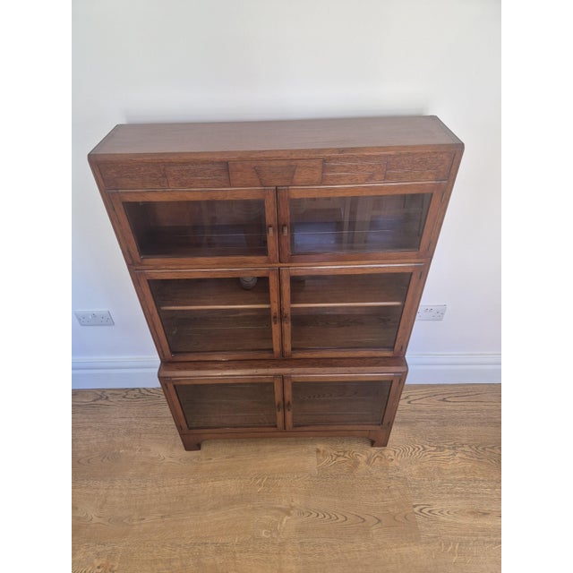 Vintage Art Deco Glazed Mahogany Sectional Bookcase from Minty Oxford, 1930s For Sale - Image 9 of 15