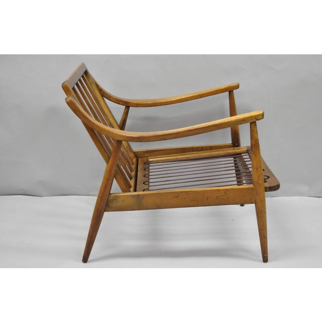 Mid-Century Modern Vintage Mid Century Modern Danish Style Sculptural Walnut Lounge Arm Chair For Sale - Image 3 of 17