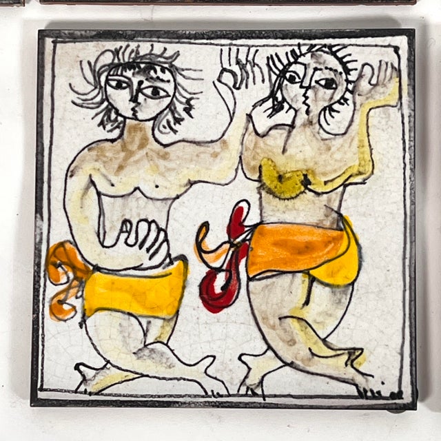 Ceramic C.1960s Giovanni DeSimone Italian Tiles, After Picasso, Set - 11 For Sale - Image 7 of 12