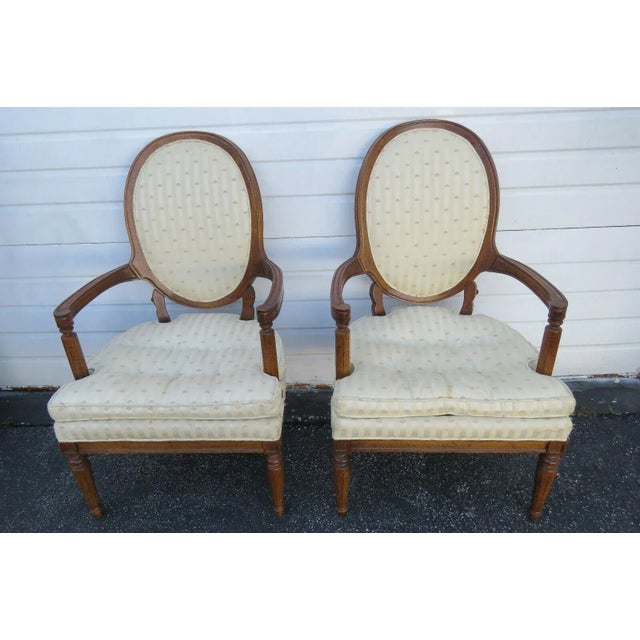 French Distressed Side Living Bed Room Den Chairs- A Pair For Sale - Image 11 of 11