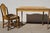 1970s Sheraton-Style Zebrawood and Burl Serpentine Edge Console Table With Matching Zebra Side Chair For Sale - Image 5 of 13