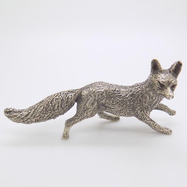Silver Vintage Italian Handmade Genuine Silver Hunting Fox Figurine, 1960s For Sale - Image 8 of 13