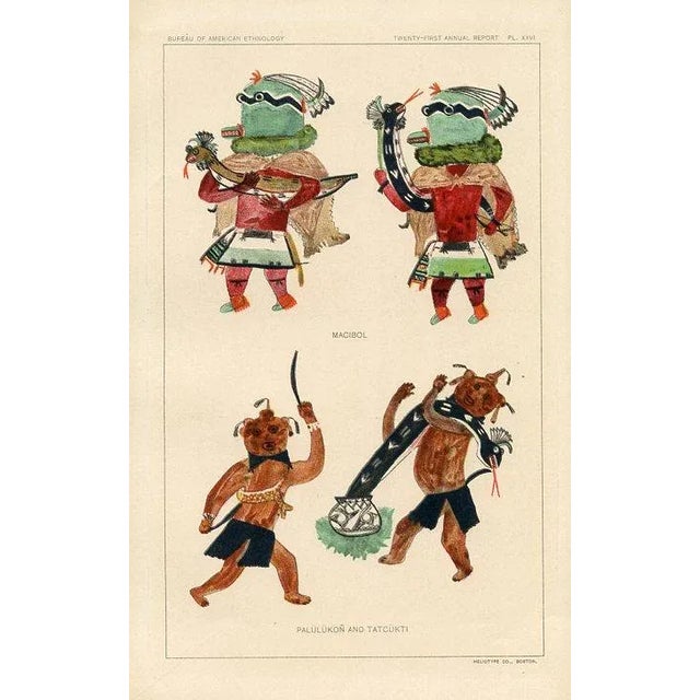 Original Native American Kachina print. Kachinas represented spirits or personifications of the real world and were an...