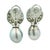 18k White Gold Diamond & Grey South Sea Pearl Drop Earrings, A Pair For Sale - Image 4 of 9