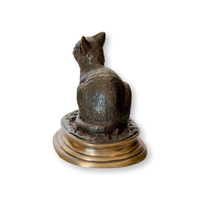 Mid 20th Century Antique Pierre-Jules Mêne Bronze Cat For Sale - Image 5 of 5