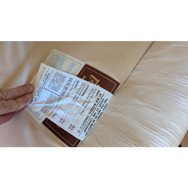 Cream Vanguard Furniture Classic Cream Camel Back Sofa Settee Loveseat W/ Pillows For Sale - Image 8 of 9