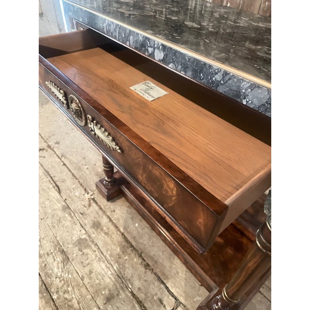 Figured Walnut Console Table With Mirrored Back For Sale - Image 11 of 18