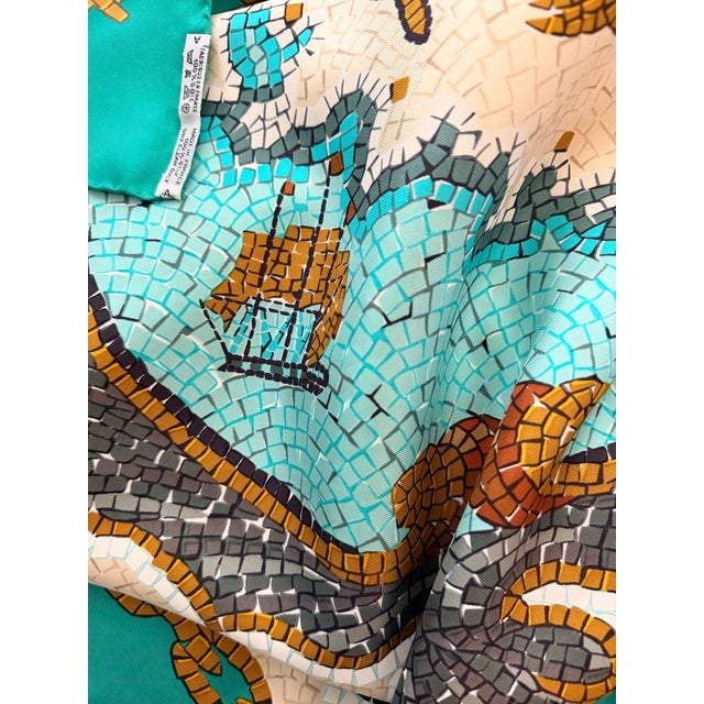Green 1990s Hermès La Provence 1991 Silk Scarf Designed by Grygkar Hugo For Sale - Image 8 of 12