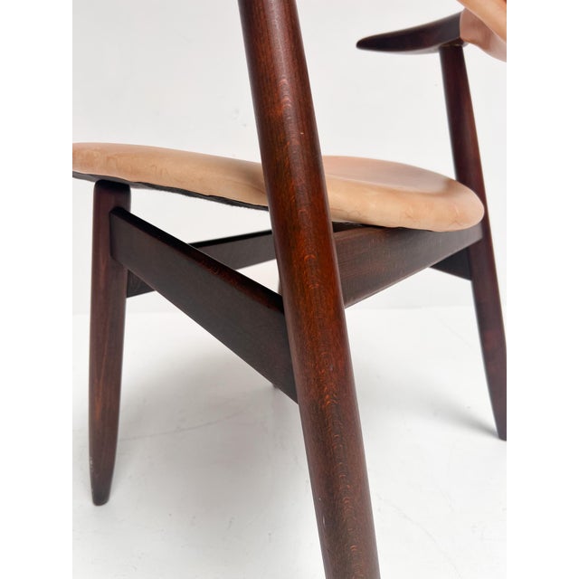 Cognac Coloured Cowhorn Chair, 1970s For Sale - Image 10 of 15