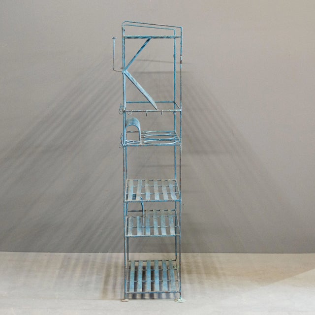 Late 20th Century Vintage Blue Painted Purpose Built Store Rack ...