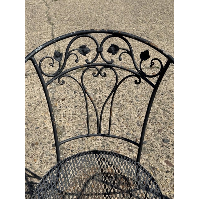 Florentine Mid 20th Century Salterini Style Wrought Iron Garden Patio Arm Chairs by Florentine Craft Studio For Sale - Image 4 of 13