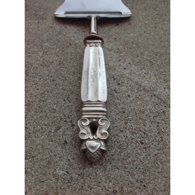Mid 20th Century Mid 20th Century Georg Jensen Cheese Plane Slicer Sterling Handle Ss Blade Acorn Pattern For Sale - Image 5 of 13