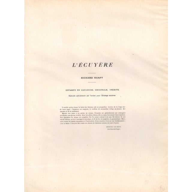 Richard Ranft, L'Écuyère, Lithograph on Paper For Sale - Image 9 of 12