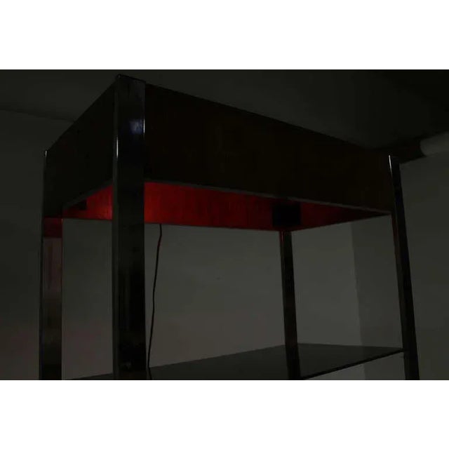 Chrome and Walnut Etagere, 1970s For Sale - Image 6 of 10