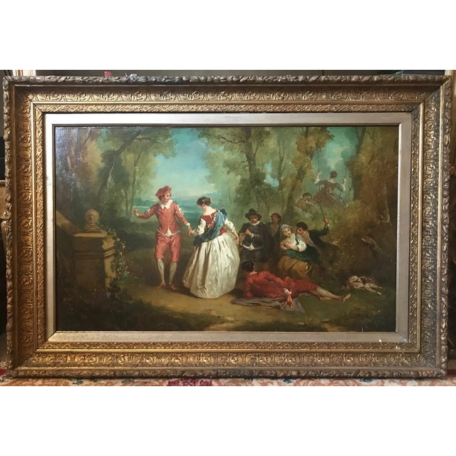 Jean Antoine Watteau, Circle Of, 18th Century Large Old Master Painting, France For Sale - Image 13 of 13