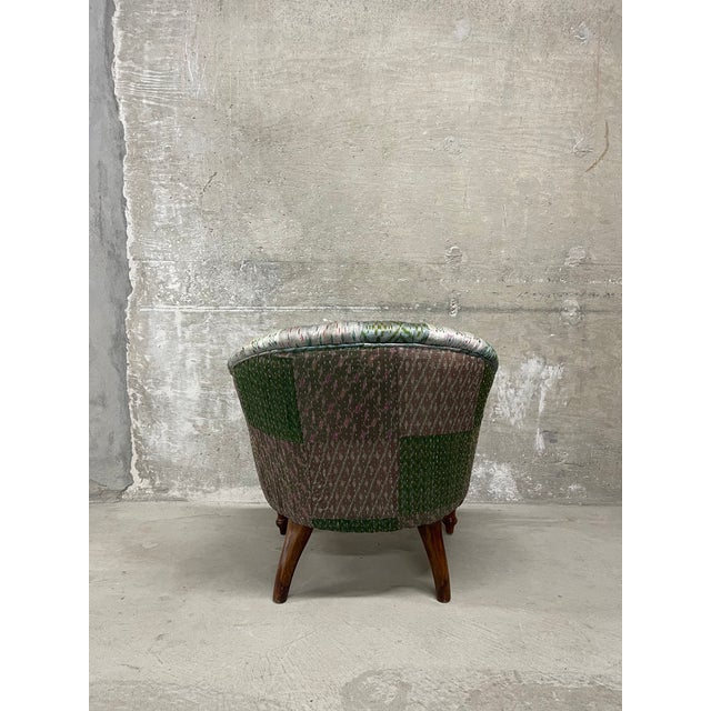 Wood Traditional Tufted Tub Chair For Sale - Image 7 of 13