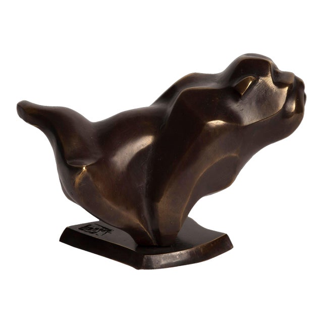 Bulldog Contemporary Bronze Sculpture For Sale