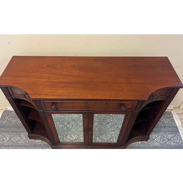 Traditional Bookcase Console Desk Buffet Mid Century Vintage For Sale - Image 3 of 10