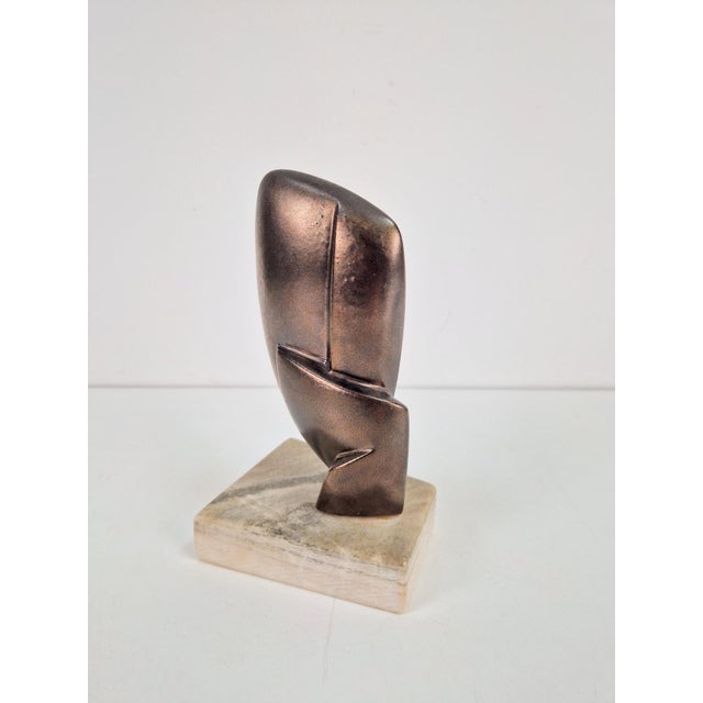 Vintage Abstract Sculpture on Marble Base, 1960s For Sale - Image 9 of 9