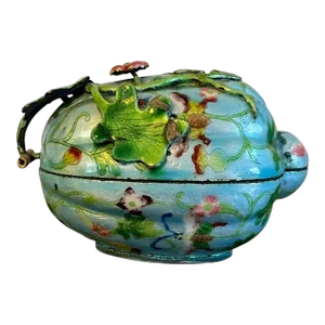 Antique Chinese Cloissone Enamel Melon Box