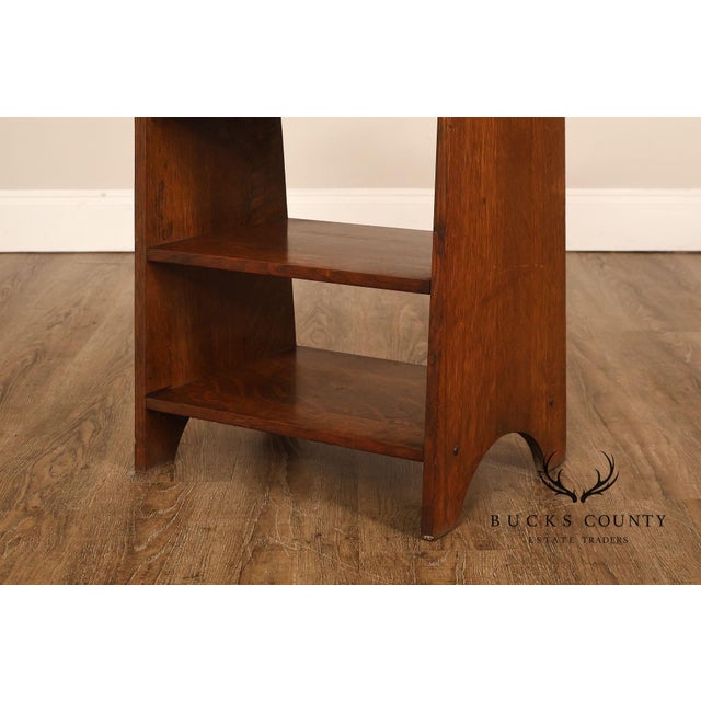 Arts & Crafts Antique Arts And Crafts Book Trough Magazine Stand For Sale - Image 3 of 18