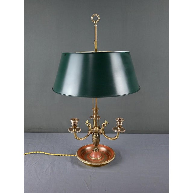 Traditional Early 20th Century Restoration Bronze Bouillotte Lamp For Sale - Image 3 of 18