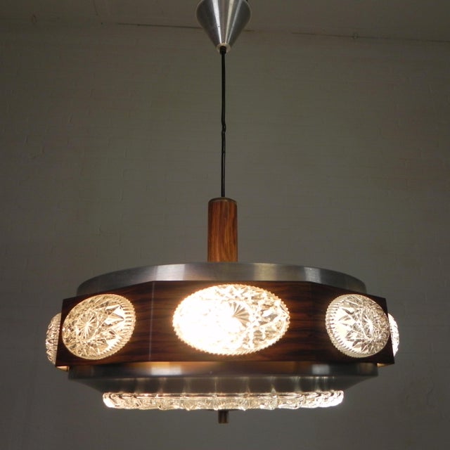 Vintage Lakro Pendant Lamp with Oval Glass Plates, 1970s For Sale - Image 12 of 17