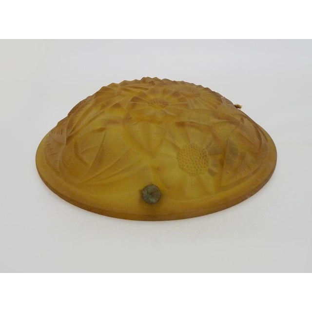 1930s Art Deco Single-Light Pendant Lamp with Glass Bowl from Verrerie d'Art Degué, 1930s For Sale - Image 5 of 11