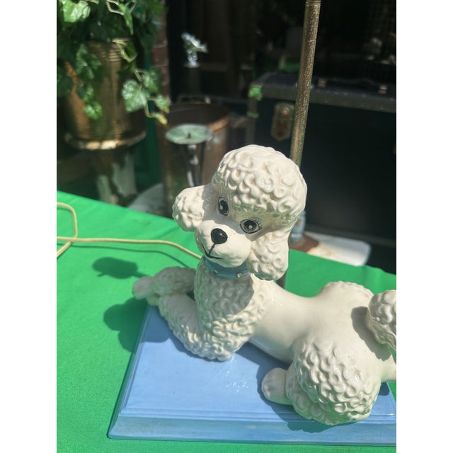 Ceramic Vintage Ceramic Sitting Poodle Table Lamp For Sale - Image 7 of 7
