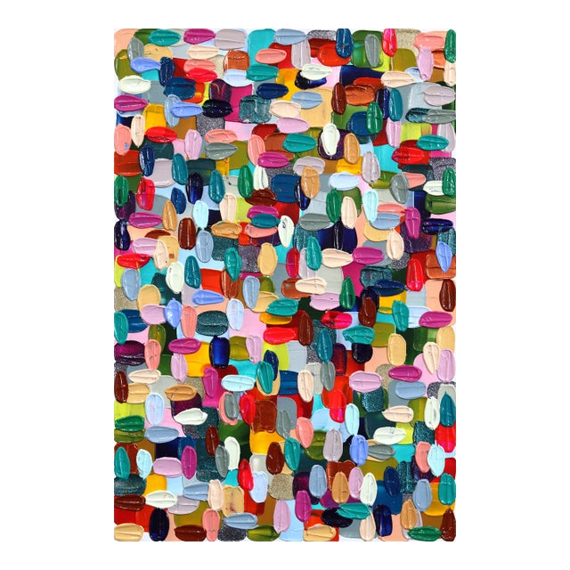 Priceless 1 - Original Textural Abstract Acrylic Painting on Canvas by Shiri Phillips For Sale