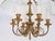 Brass 1960s Spanish Louis XVI Style Hunter Green Bouillotte 6-Light Chandelier For Sale - Image 8 of 16