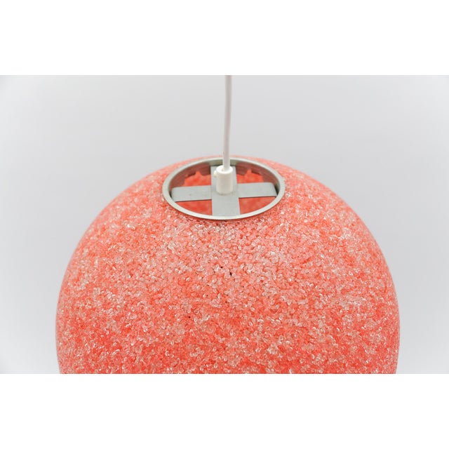 Red Acrylic Granulate Pendant Lamp, 1960s For Sale - Image 9 of 12
