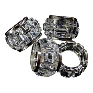 Elegant Crystal & Silverplate Napkin Rings For Sale
