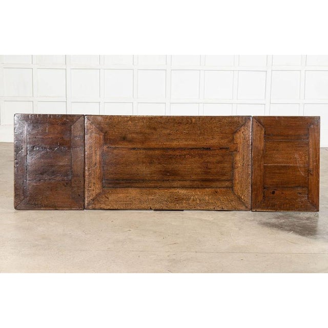 17th Century English Oak Draw-Leaf Refectory Table, 1680 For Sale - Image 3 of 18