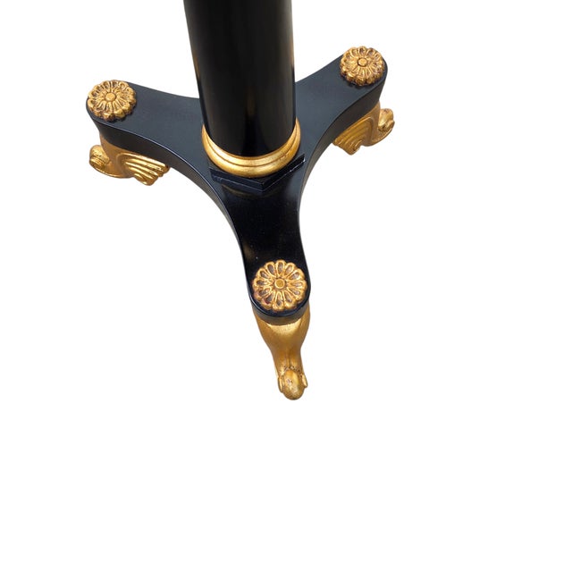 1990s Custom Mahogany French Empire Pedestal Lamp End Table Neoclassical Gold Gilt For Sale In Philadelphia - Image 6 of 14