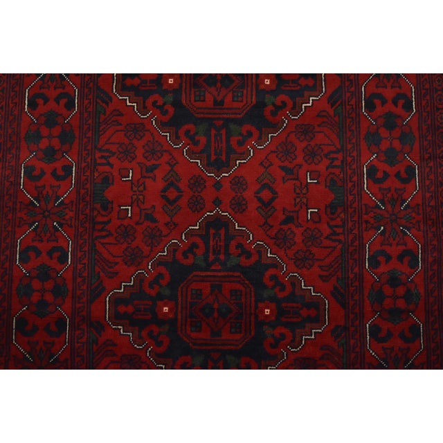 Turkmen Runner 2’8” X 11’6” Red Wool Tribal Hand-Knotted Oriental Rug For Sale - Image 9 of 13