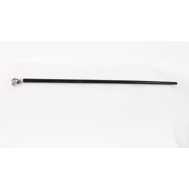 This is a beautiful antique French silver novelty handle walking stick, late 19th Century in date. The striking stick...