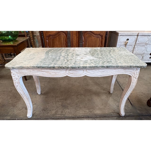 19th Century French Louis XV Style Marble Top Console Table For Sale In San Diego - Image 6 of 13