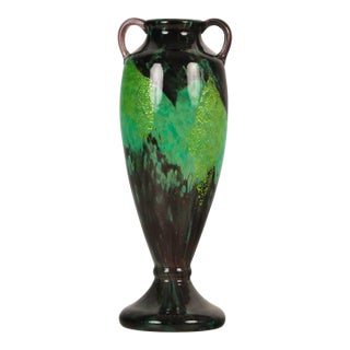 Early 20th Century French Art Deco Nancy Daum Tall Decorative Vase For Sale