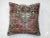 Pillow made from a 19th-century antique rug with cotton back. Zipper closure and foam insert provided. 16'' x 16''