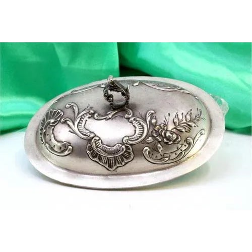 Soap Dish with Silver Lid For Sale - Image 3 of 6
