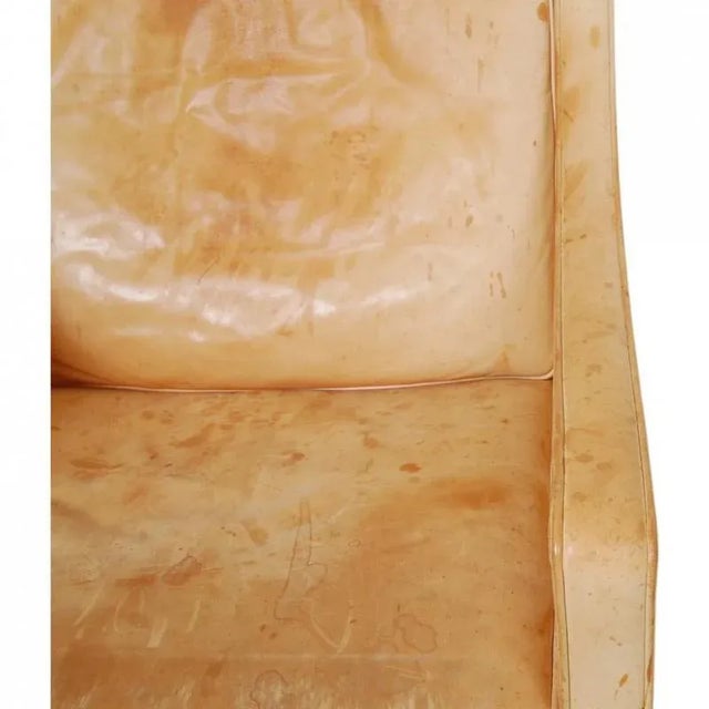 2204 Wing Chair in Natural Leather by Børge Mogensen, 2000s For Sale - Image 10 of 18