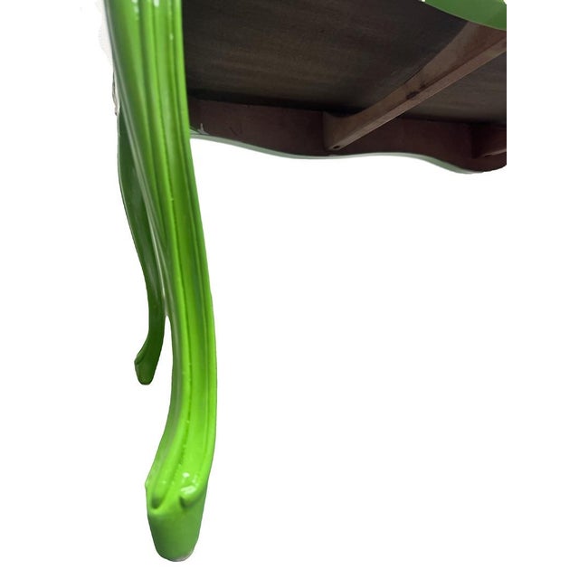 Textile Vintage Mid Century Upholstered Lacquered Bench For Sale - Image 7 of 7