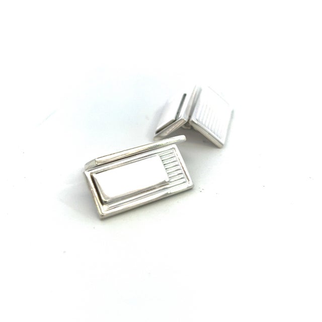 Traditional 1990s Pair of Gucci Estate Cufflinks Sterling Silver For Sale - Image 3 of 5