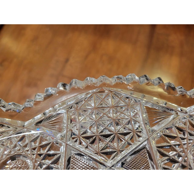Late 19th Century American Brilliant Cut Glass Celery Dish For Sale - Image 4 of 7